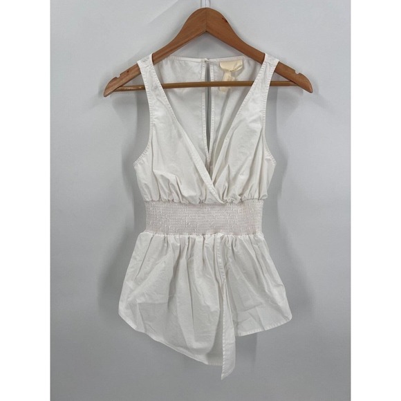 Anthropologie Maeve Smocked Poplin Halter Top White 100% Cotton Women's S Small - Picture 3 of 8